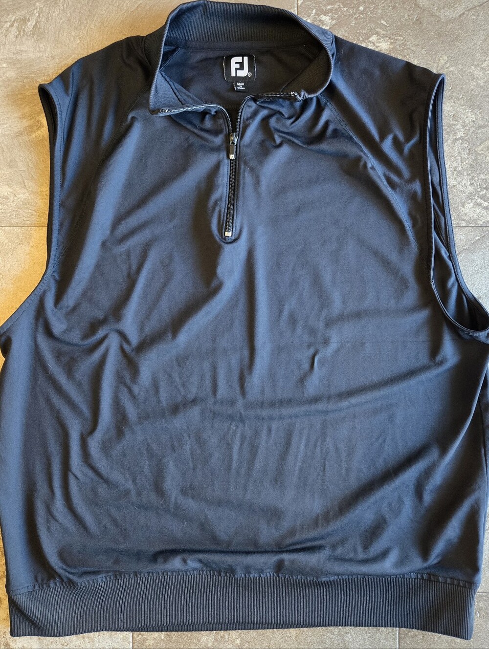 FootJoy Golf Performance 1/2 Zip Stretch Black Pullover Vest Jacket Men’s Sz XL